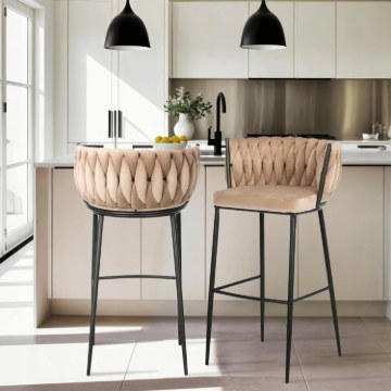 Mebel Elite Стілець Flores, бежевий, велюровий, ME.FLORES/BZ/CZ/V/H - Home Club