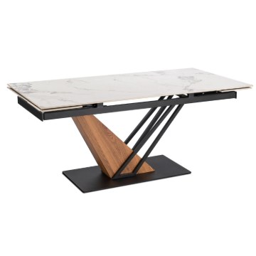 Mebel Elite Стол Rex 2, керамический, раскладной, 180–240 см, белый мрамор/дуб, ME.REX2/B/D/CER/S180-240 - Home Club