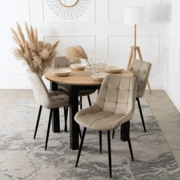 Mebel Elite Стул Chris, бежевый, велюровый, ME.CHRIS/BZ/CZ/V/K - Home Club