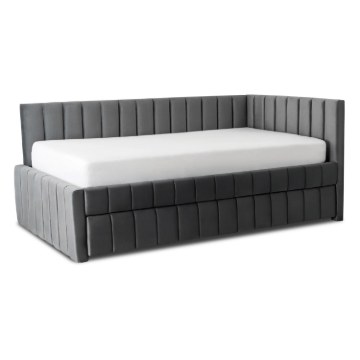 Mebel Elite Кровать 120x200 Villemo, серая, велюровая, ME.VILLEMO/120/90/CP/V/LOZWYS - Home Club