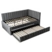 Mebel Elite Кровать 120x200 Villemo, серая, велюровая, ME.VILLEMO/120/90/CP/V/LOZWYS - Home Club, изображение 4