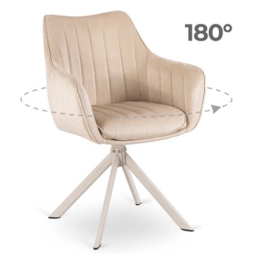 Mebel Elite Вращающееся кресло Aspen кремового цвета / кашемировый велюр, ME.ASPEN/KR/KASZ/V/K - Home Club
