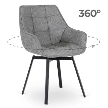 Mebel Elite Вращающееся кресло Luna 2, серого цвета, ME.LUNA2/P/T/K - Home Club