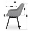 Mebel Elite Обертове крісло Luna 2, сіре, ME.LUNA2/P/T/K - Home Club, Зображення 8