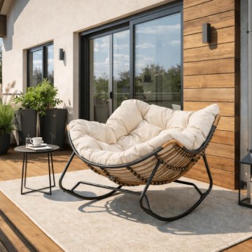 Mebel Elite Кресло-качалка Elton, бежевого цвета, ME.ELTON/BZ/T/FW - Home Club