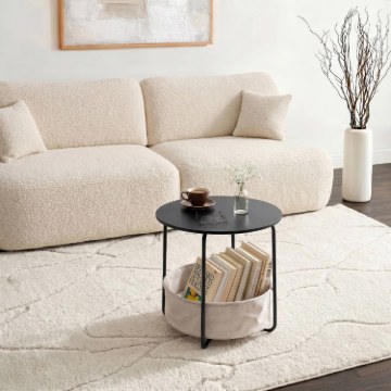 Mebel Elite Столик Varano, чёрный/бежевый, ME.VARANO/CZ/BZ/L - Home Club