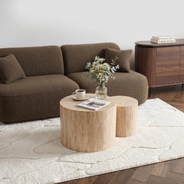 Mebel Elite Набор столиков Leila из травертина, ME.LEILA/TRAW/L - Home Club