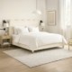 Mebel Elite Кровать 180x200 Izmir, кремового цвета, из ткани букле, ME.IZMIR/180/KR/TB/LOZ - Home Club
