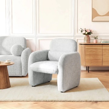 Mebel Elite Кресло для отдыха Togo, серого цвета, ME.TOGO/P/T/FW - Home Club