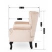 Mebel Elite Крісло Mallo, бежеве, велюрове, ME.MALLO/BZ/V/FW - Home Club, Зображення 8