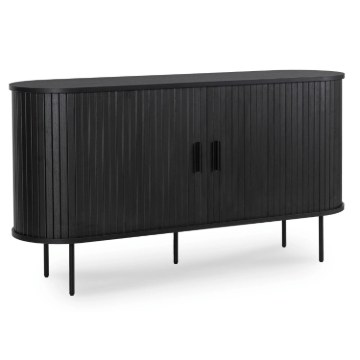 Mebel Elite Комод Trish 140 см, двухдверный, с выдвижными ящиками, чёрный, ME.TRISH/CZ/KOM140 - Home Club