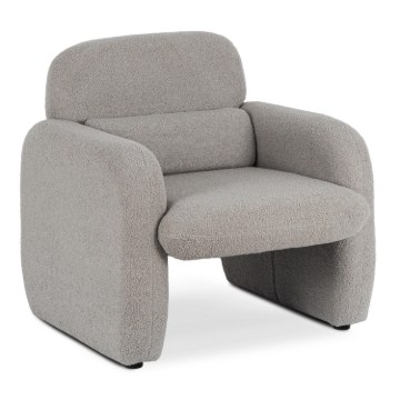 Mebel Elite Кресло для отдыха Togo, серого цвета, из ткани «букле», ME.TOGO/P/TB/FW - Home Club