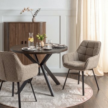 Mebel Elite Обертове крісло Luna, коричневе, з тканини «букле», ME.LUNA/BR/TB/K - Home Club