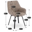 Mebel Elite Обертове крісло Luna, коричневе, з тканини «букле», ME.LUNA/BR/TB/K - Home Club, Зображення 6