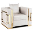 Mebel Elite Кресло Pallazo 1S кремово-золотистого цвета, ME.PALLAZO1S/KR/ZL/V/FW - Home Club
