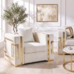 Mebel Elite Кресло Pallazo 1S кремово-золотистого цвета, ME.PALLAZO1S/KR/ZL/V/FW - Home Club, изображение 2