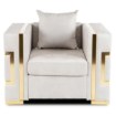 Mebel Elite Кресло Pallazo 1S кремово-золотистого цвета, ME.PALLAZO1S/KR/ZL/V/FW - Home Club, изображение 3