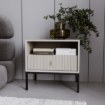 Mebel Elite Прикроватный столик Marcos с рифлёной поверхностью, цвет «Кашмир», W.MAGGIORE/KASZ/SZAFKNOC - Home Club, изображение 2