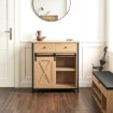 Mebel Elite Комод с ящиками Cole 70 см, дуб/чёрный, ME.COLE/D/CZ/KOM - Home Club, изображение 2