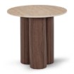 Mebel Elite Столик Almeria 50 см, травертин/орех, ME.ALMERIA/TRAW/O/L - Home Club