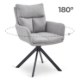 Mebel Elite Обертове крісло Paul, сіре, ME.PAUL/P/CZ/T/K - Home Club