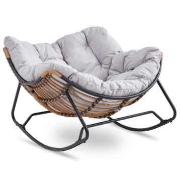 Mebel Elite Кресло-качалка Elton, серого цвета, ME.ELTON/P/T/FW - Home Club