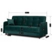 Mebel Elite Раскладной диван Tivoli, зелёный, велюровый, PPHUE.MATTEO/KRONOS19/WER - Home Club, изображение 5