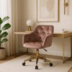 Mebel Elite Вращающееся кресло Konor, розовое, велюровое, ME.KONOR/R/ZL/V/FO - Home Club, изображение 2