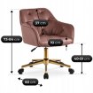Mebel Elite Вращающееся кресло Konor, розовое, велюровое, ME.KONOR/R/ZL/V/FO - Home Club, изображение 6