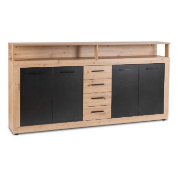 Mebel Elite Комод Blago 190 см, дуб Artisan/чёрный, W.LUNA/DA/CZ/KOM4D4S - Home Club