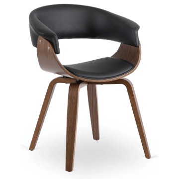 Mebel Elite Стул Gary из экокожи, черный/орех, ME.GARY/CZ/O/DG/E/K - Home Club