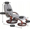 Mebel Elite Массажное кресло Cano с подогревом и подставкой для ног, серое, тканевое, ME.CANO/P/T/FW - Home Club, изображение 13