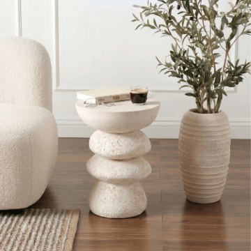 Mebel Elite Столик Livia 39 см, кремовый/бежевый, современный, ME.LIVIA/KR-BZ/MGO/L - Home Club