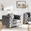 Mebel Elite Кресло Sorrento 1S, серое, велюровое, ME.SORRENTO1S/P/V/FW - Home Club, изображение 2