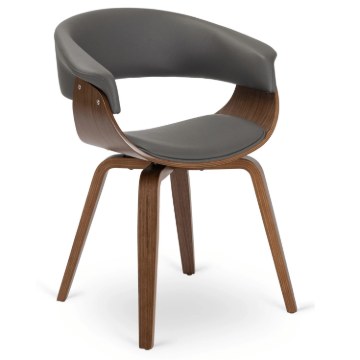 Mebel Elite Стул Gary из экокожи, серый/орех, ME.GARY/P/O/DG/E/K - Home Club