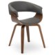 Mebel Elite Стул Gary из экокожи, серый/орех, ME.GARY/P/O/DG/E/K - Home Club