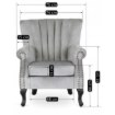 Mebel Elite Кресло Mallo, серое, велюровое, ME.MALLO/P/V/FW - Home Club, изображение 7