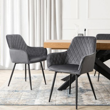Mebel Elite Стул Bresso, серый, велюровый, ME.BRESSO/P/CZ/V/K - Home Club