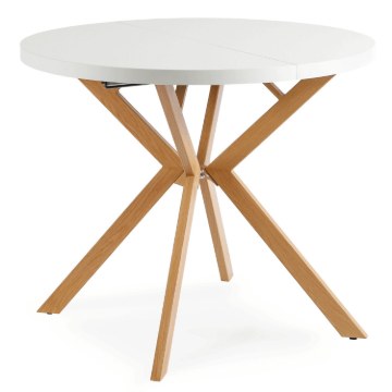 Mebel Elite Стіл Dorian, розкладний, 80–160 см, білий/золотий дуб, ME.DORIAN/B/DREW/S - Home Club