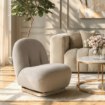 Mebel Elite Кресло для отдыха Sonny, вращающееся, серого цвета, из ткани «букле», ME.SONNY/P/ZL/TB/FW - Home Club, изображение 2
