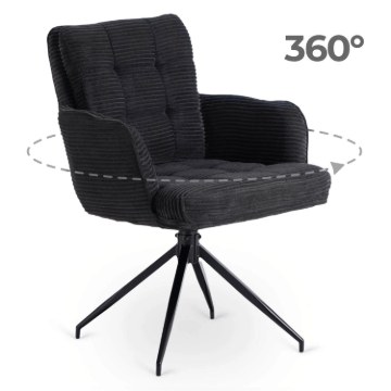 Mebel Elite Вращающееся кресло Akita, чёрное, из вельвета, ME.AKITA/CZ/SZTR/K - Home Club