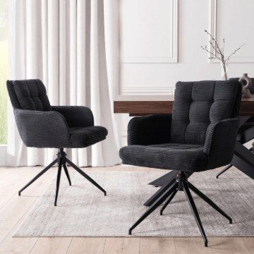 Mebel Elite Вращающееся кресло Akita, чёрное, из вельвета, ME.AKITA/CZ/SZTR/K - Home Club