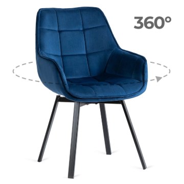 Mebel Elite Вращающееся кресло Luna, темно-синее, велюровое, ME.LUNA/GR/V/K - Home Club