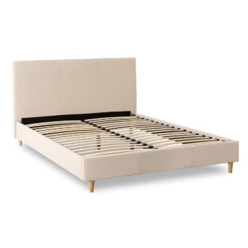 Mebel Elite Ліжко 140x200 Kioto, бежеве, з вельвету, ME.KIOTO/140/BZ/SZTR/LOZ - Home Club