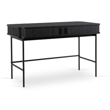Mebel Elite Письменный стол Trish 120 см с рифленой поверхностью, черный, ME.TRISH/CZ/B120 - Home Club