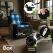 Mebel Elite Раскладной массажный кресло Box, черный, из вельвета, ME.BOX2/CZ/SZTR/FW - Home Club, изображение 3