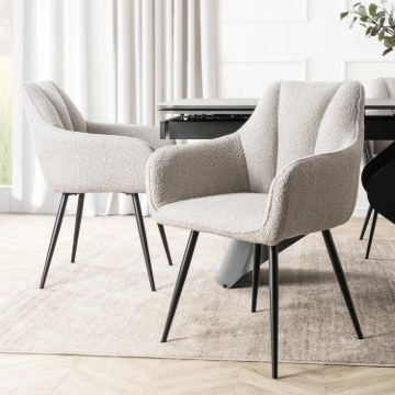 Mebel Elite Стілець Nawara, сірий, з тканини «букле», ME.NAWARA/P/CZ/TB/K - Home Club