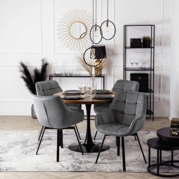 Mebel Elite Вращающееся кресло Luna, серое велюровое, ME.LUNA/P/V/K - Home Club