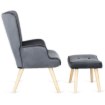 Mebel Elite Кресло Lozano с подставкой для ног, серый велюр, ME.LOZANO/P/DK/V/FW - Home Club, изображение 4