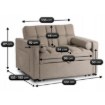 Mebel Elite Раскладной диван Corra для сна, темно-бежевый, ME.CORRA/CBZ/T/SOF - Home Club, изображение 14